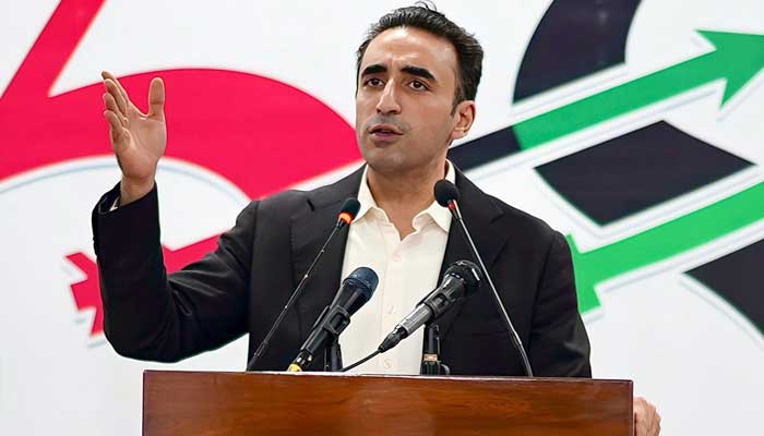 PPP Chairman Bilawal Bhutto-Zardari addresses  a public rally held in Larkana on November 30, 2025. — Facebook@Bilawalhouse