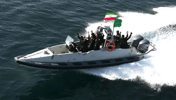 Members of the Iranian Navy attend the joint Navy exercise of Iran, China and Russia in the Gulf of Oman, Iran, in this handout image obtained on March 12, 2025. —Reuters