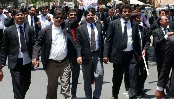 Representational image shows lawyers holding a protest. — Geo tv/File