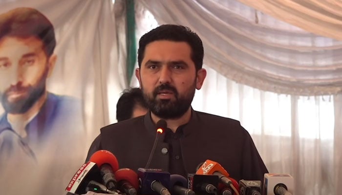 Chief Minister Muhammad Sohail Afridi speaks during the lunch of the Ehsaas Umeed Programme on December 1, 2025. — Screengrab via Facebook@KPChiefMinister