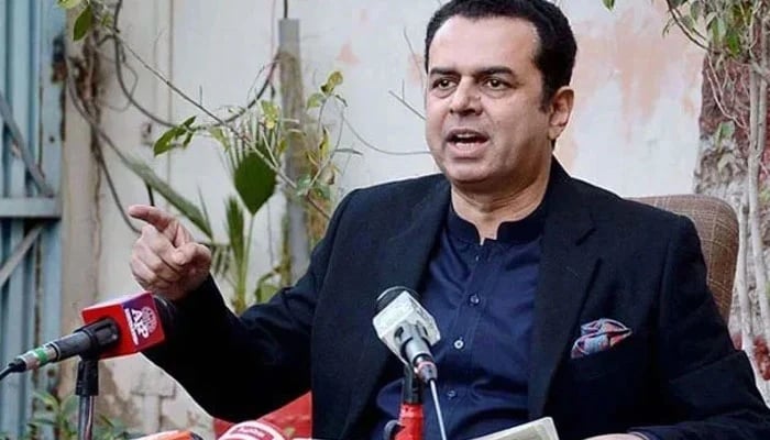 Minister of State for Interior Talal Chaudhry speaks to the media in this undated image. — APP/Fil