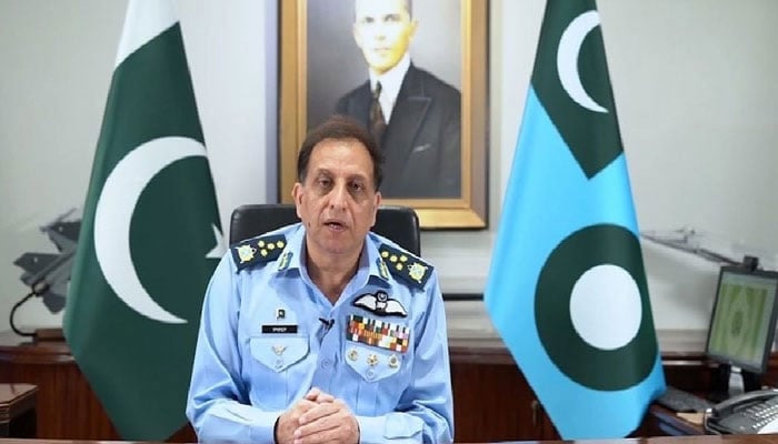 Air Chief Marshal Zaheer Ahmed Baber Sidhu, Chief of the Air Staff, Pakistan Air Force (PAF). — PTV/File