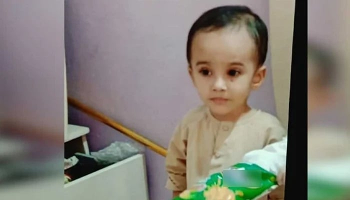 Three-year-old child Ibrahim, who lost his life in Karachi. — The News/File
