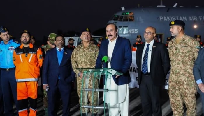 Federal minister Tariq Fazal Chaudhry addressing a ceremony on December 3, 2025. — Facebook@DrTariqFazalChaudhry