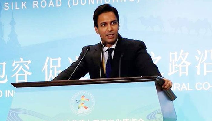 PCI Executive Director Mustafa Hyder Sayed addresses an event. — Facebook@pakchinainstitute/File