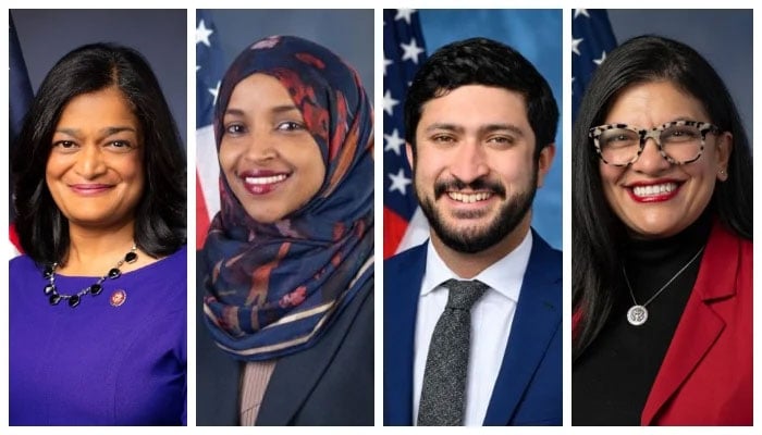 (From left) Congress members Pramila Jayapal, Ilhan Omar, Greg Casar, and Rashida Tlaib. — US Congress website