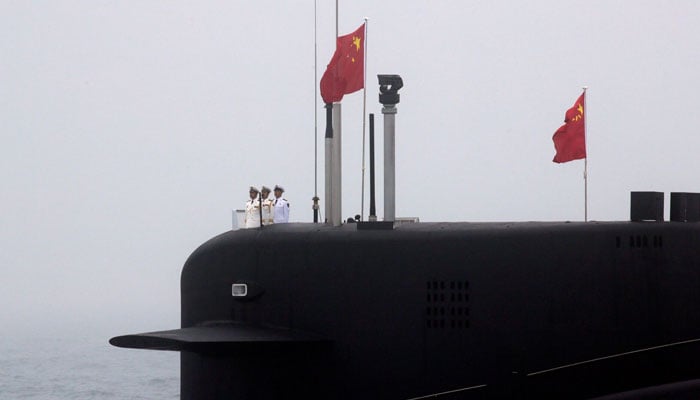 Chinese Navys nuclear-powered submarine Long March 10 takes part in a naval parade. — Reuters/File