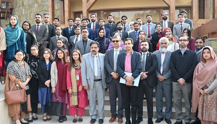 Probationary officers and faculty of the 48th STP of the PAS pose for a group photo during a visit to the Capital Development Authority (CDA) on December 9, 2025. — Facebook@cda.isb.pk