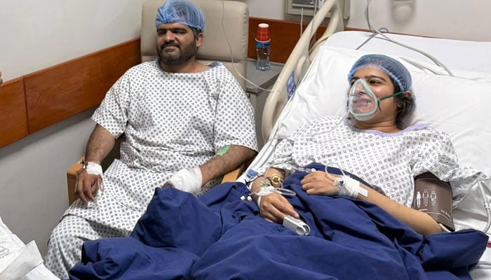 DSP Garhi Yasin Zahoor Soomro and DSP City Paras Bakrani. —Facebook@saleem.mirani.35