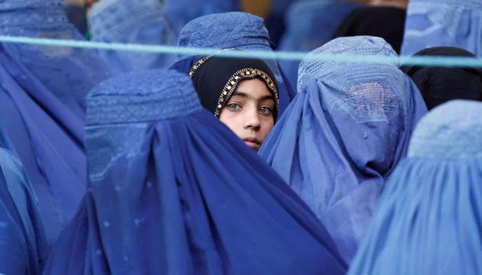 A group of Afghan women outside a local medical camp in Kabul. — AFP/File