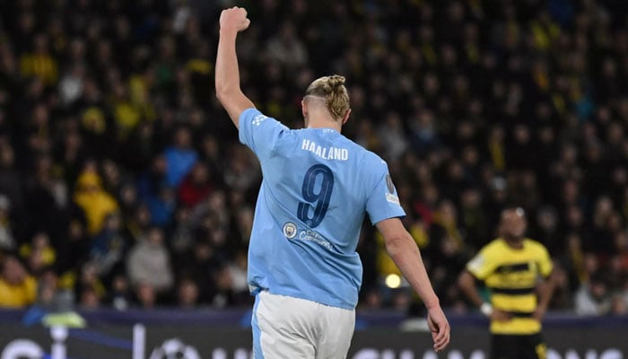 Erling Haaland celebrates against Young Boys. — AFP