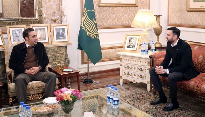 Former Provincial Minister and Chairman/President of UMT, Ibrahim Hasan Murad (right), in a meeting with Pakistan People’s Party Chairman Bilawal Bhutto Zardari on December 10, 2025. — Facebook@ibrahim.murad