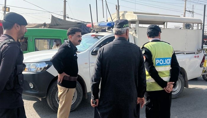 Khyber District Police Officer Waqar Ahmed is seen during a visit to the Jamrud Bazaar on December 11, 2025. — Facebook@khyberpoliceofficial
