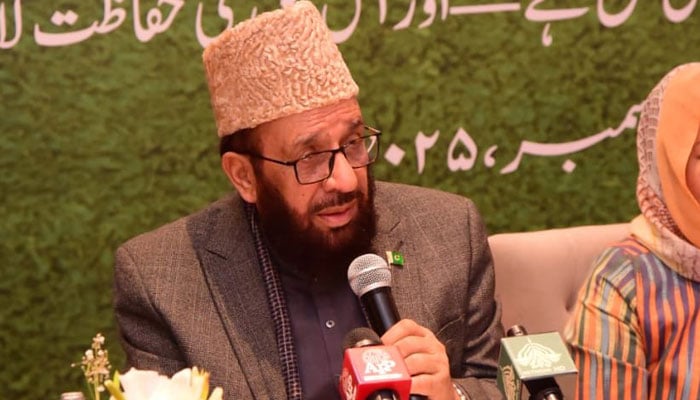 Federal Minister for Religious Affairs Sardar Muhammad Yousuf speaks during an event on December 11, 2025. — Facebook@SMYousafofficial