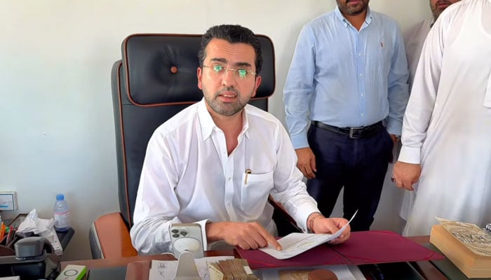 Sindh Chief Minister’s Special Assistant on Fisheries, Hussain Aslam Bhatti, speaks in this video message released on December 12, 2025. — Screengrab via Facebook@HussainAslamBhatti