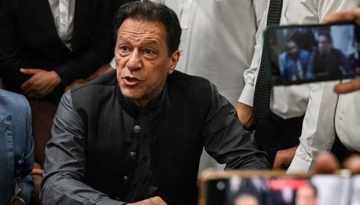PTI founder and former prime minister Imran Khan speaks during a press conference. —AFP/File