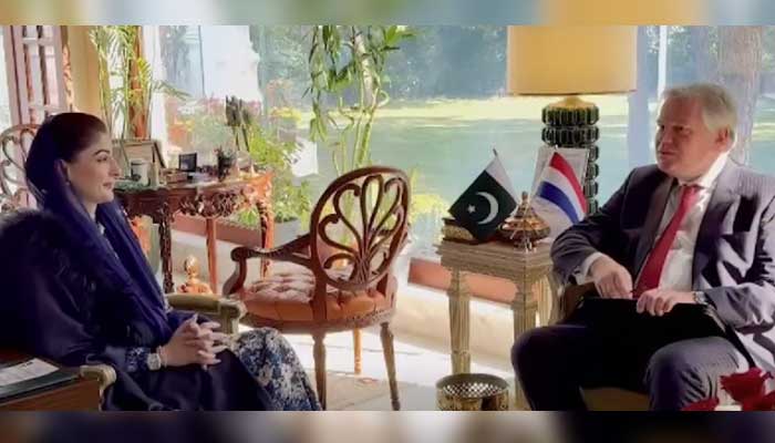 Punjab Chief Minister Maryam Nawaz and Netherlands Ambassador Robert-Jan Siegert hold meeting to discuss trade, investment, and technological collaboration. — Facebook/@TheMaryamNSharif
