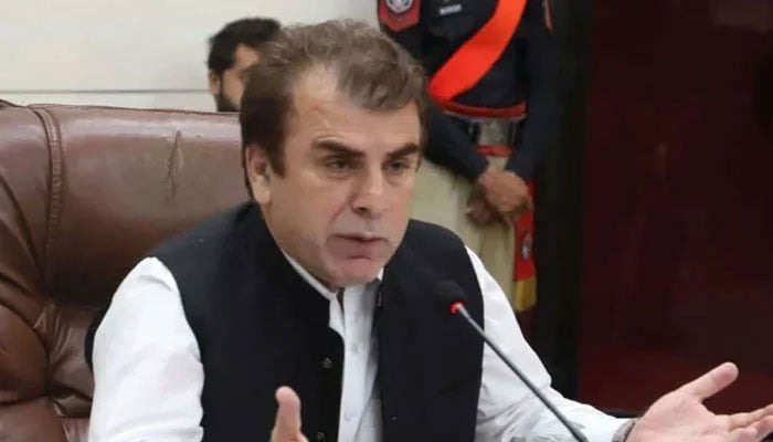 Commissioner Peshawar Division Riaz Khan Mehsud chairs a meeting on April 24, 2024. — Facebook @Commissioner Peshawar Division, Peshawar