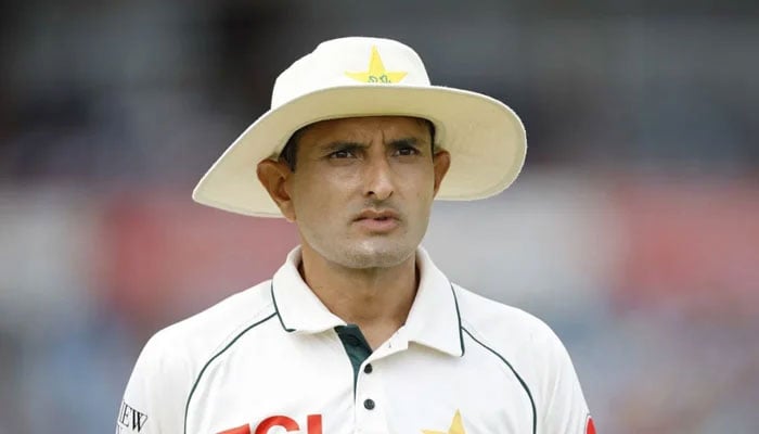Pakistans Mohammad Abbas looks on during the secon day of their first Test against South Africa at the SuperSport Park in Centurion on December 27, 2025. — AFP