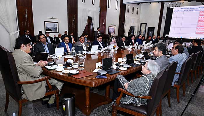 Sindh Chief Minister Syed Murad Ali Shah presides over a cabinet meeting at the CM House on December 16, 2025. — X/@SindhCMHouse