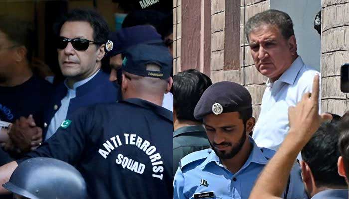 PTI founder Imran Khan (left) and senior leader Shah Mahmood Qureshi. — AFP/File