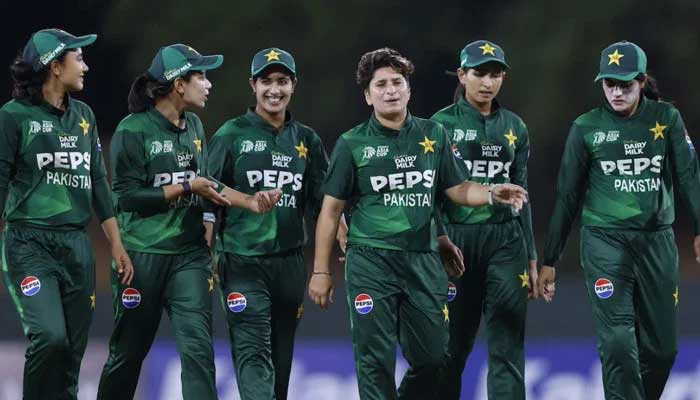 Pakistan womens cricket team players share a moment. — ACC/File