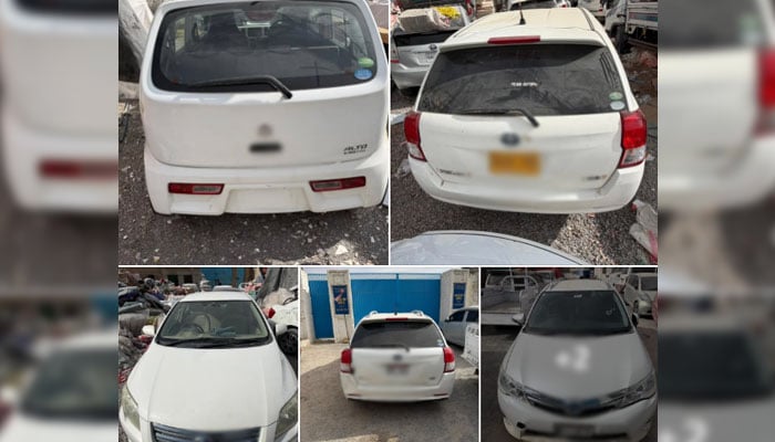 This collage shows NCP vehicles seized by the FBR’s Collectorate Customs Quetta, image released on December 19, 2025. — Facebook@Fbrspokesperson
