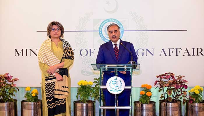 Foreign Secretary Ambassador Amna Baloch hosts resident ambassadors and members of the diplomatic corps from D-8 countries to introduce Ambassador Sohail Mahmood, Secretary General (designate) of the D-8 Organisation, December 19, 2025. — Facebook/@foreignofficepk