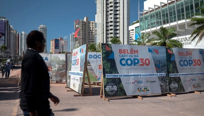 An infrastructure project underway for the COP30 UN climate conference which will be held in Belem, Brazil, in November. — AFP/File