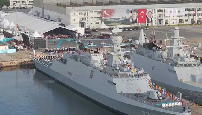 PNS Khaibar pictured at its commissioning ceremony on December 21, 2025. — X@dgprPaknavy