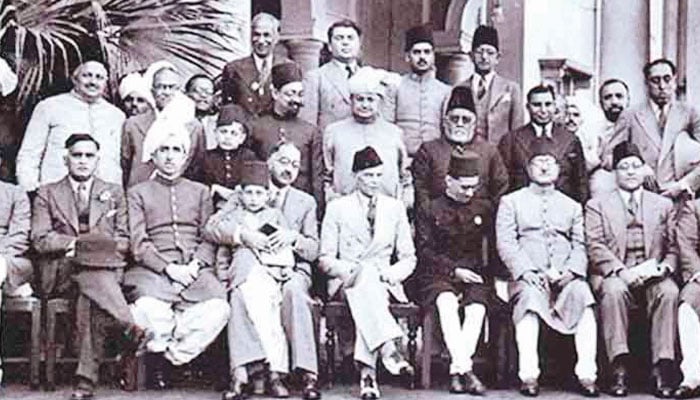 Founder of Pakistan, Quaid-e-Azam Muhammad Ali Jinnah, in a group photo with Muslim leaders. — The News/File