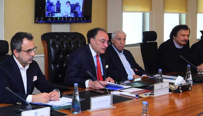 Finance Minister Senator Muhammad Aurangzeb chairs meeting of Economic Coordination Committee on December 30, 2025. — Facebook/@FinanceMinistryPK