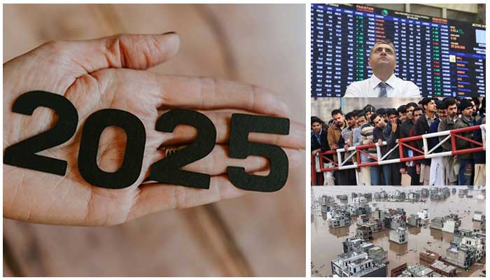 This collage depicts Pakistans key developments of 2025, including economic pressures, climate stresses, and social development. — Unsplash/AFP/File