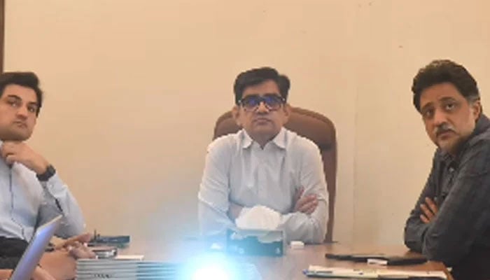 PHA Lahore Managing Director Raja Mansoor Ahmedseen in an introductory meeting at the PHA Headquarters on June 18, 2025. — Screengrab via Facebook@PhaLahoreofficial