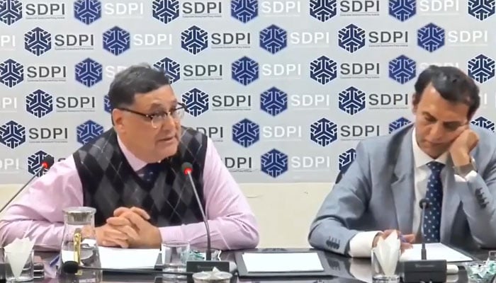 World-Wide Fund for Nature (WWF) President Dr Adil Najam (left) delivers a lecture on “Faith and climate change in the Age of Adaptation” organised by SDPI on December 30, 2025. — Screengrab via Facebook@sdpipakistan