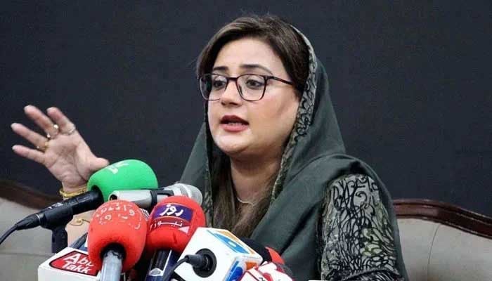 Punjab Minister for Information and Culture AzmaBokhari addresses a press conference. — APP/File