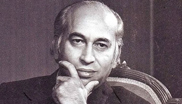 Former prime minister and Pakistan Peoples Party (PPP) founder Zulfiqar Ali Bhutto. — PID/File