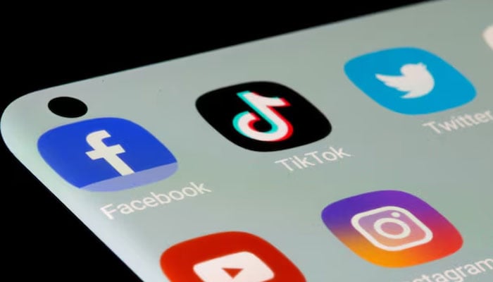 Facebook, TikTok, Twitter, YouTube and Instagram apps are seen on a smartphone in this illustration taken, July 13, 2021.—Reuters