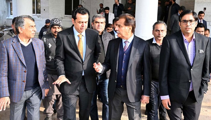 National Assembly Speaker Sardar Ayaz Sadiq inspects the construction work of the New Parliament Lodges Project in Islamabad on January 6, 2026. — PPI