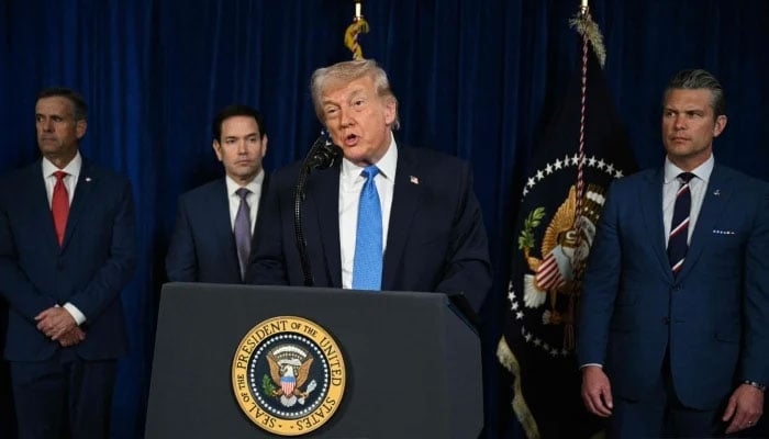 US President Donald Trump speaks to the press following US military actions in Venezuela, at his Mar-a-Lago residence in Palm Beach, Florida, January 3, 2025. — AFP