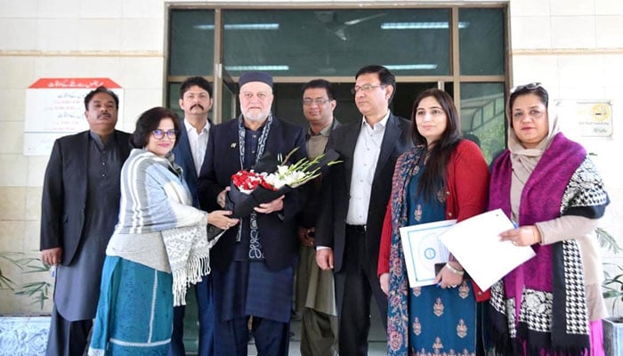 Federal Minister for Poverty Alleviation and Social Safety Syed Imran Ahmad Shah visits the National Institute of Rehabilitation Medicine (NIRM) in Islamabad on January 8, 2025. — APP