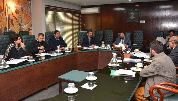 Prof. Dr Zia-ul-Haq, Executive Director HEC, chairs a meeting of PNQAHE at HEC on January 8, 2025. — Facebook@HECPakistan2002