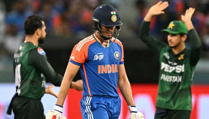 Indias Shubman Gill walks back to the pavilion after his dismissal during the Asia Cup 2025 Super Four match against Pakistan at the Dubai International Stadium in Dubai on September 21, 2025. — AFP