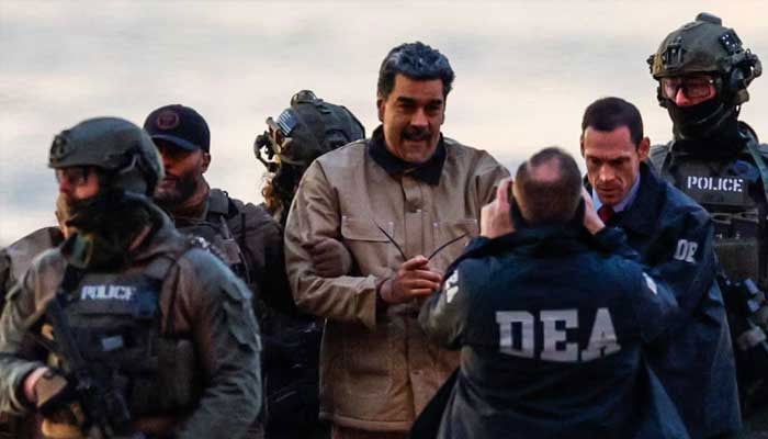 Captured Venezuelan President Nicolas Maduro arrives at the Downtown Manhattan Heliport in New York City, January 5, 2026. — Reuters