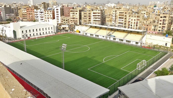 The picture taken on June 20, 2023, shows the aerial view of Kakri ground in Karachi, Pakistan. —TheNews