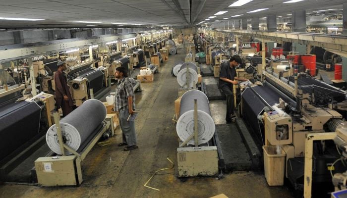 Inside view of a textile mill in Pakistan. — AFP/File