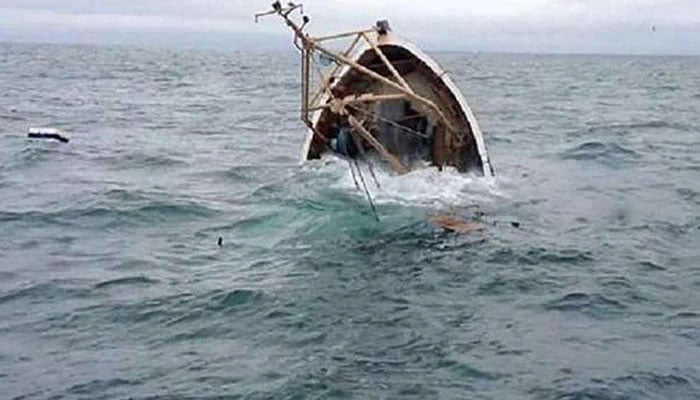 The representational image showing a boat going down sea. — AFP/File