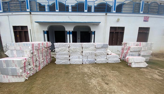Smuggled goods stacked at FBR office. —FBR website/File