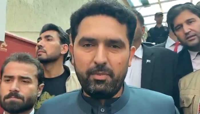 KP CM Sohail Afridi speaks to the media on October 16, 2025. — Screengrab via Geo News