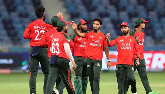 Bangladeshi players celebrate the wicket of Indias Tilak Varma during Asia Cup 2025 match between India and Bangladesh at Dubai International Cricket Stadium, Dubai, United Arab Emirates on September 24, 2025. — Reuters